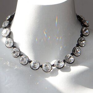 Kenneth Jay Lane KJL Crystal Headlight Necklace